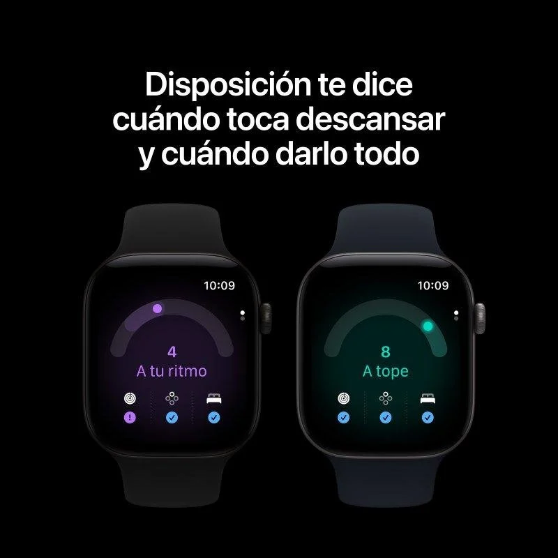 Apple Watch Series 12 GPS 42mm Caja de Aluminio Dorado Claro con Correa Deportiva Arena S/M - Imagen 5